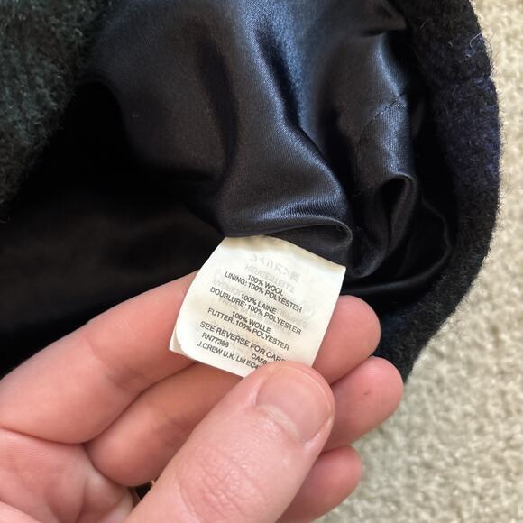 J. Crew Black Watch Tartan Wool Blue and Green Plaid Zip Up Winter Coat Size 0 - Picture 9 of 11